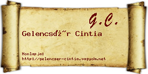 Gelencsér Cintia névjegykártya